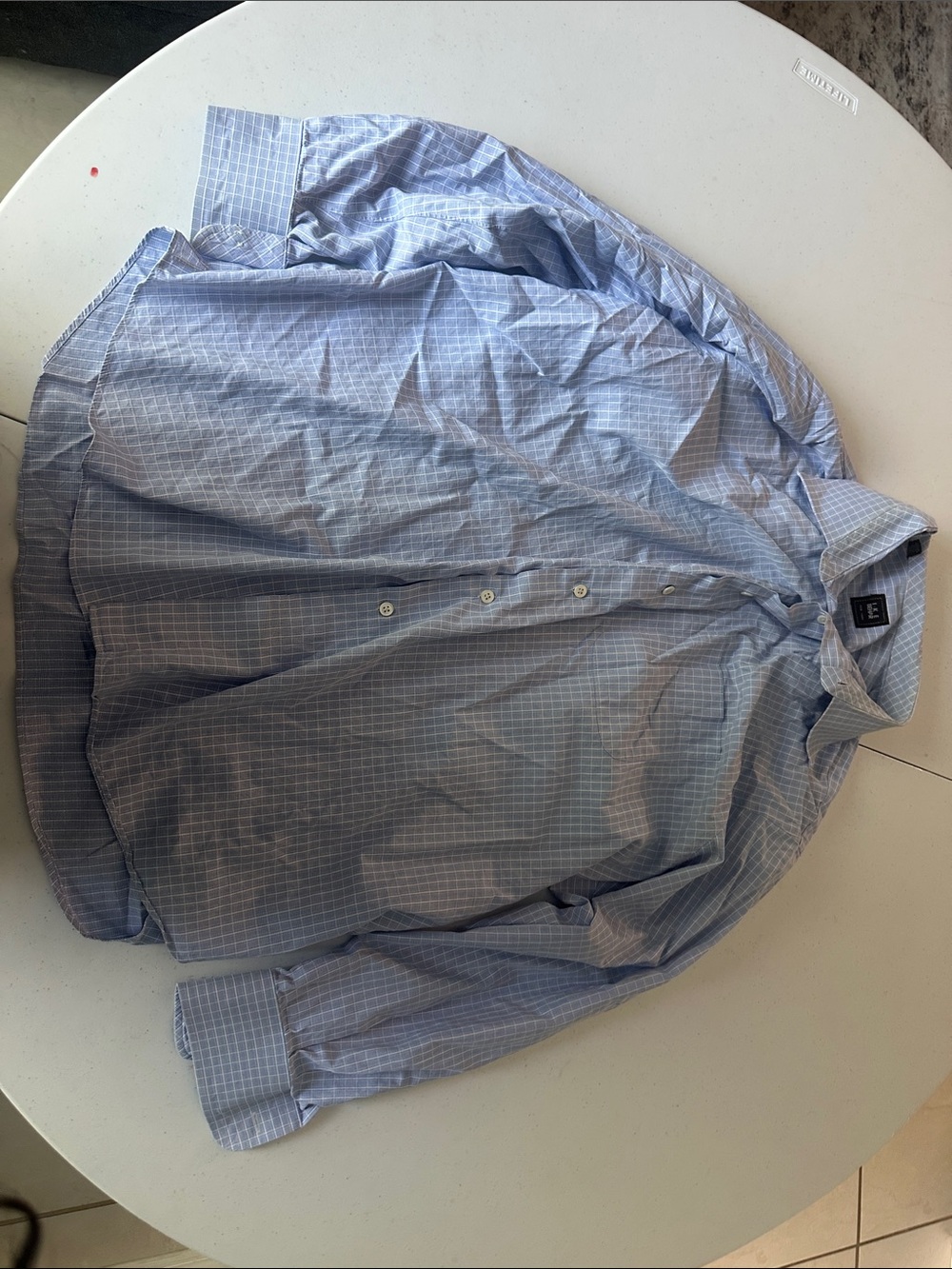 Ike Behar Light Blue Windowpane Dress Shirt #D16